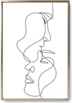 Abstracte Lady Lijntekening Print Poster Wall Art Kunst Canvas Printing Op Papier Living Decoratie 70X120cm Multi-color