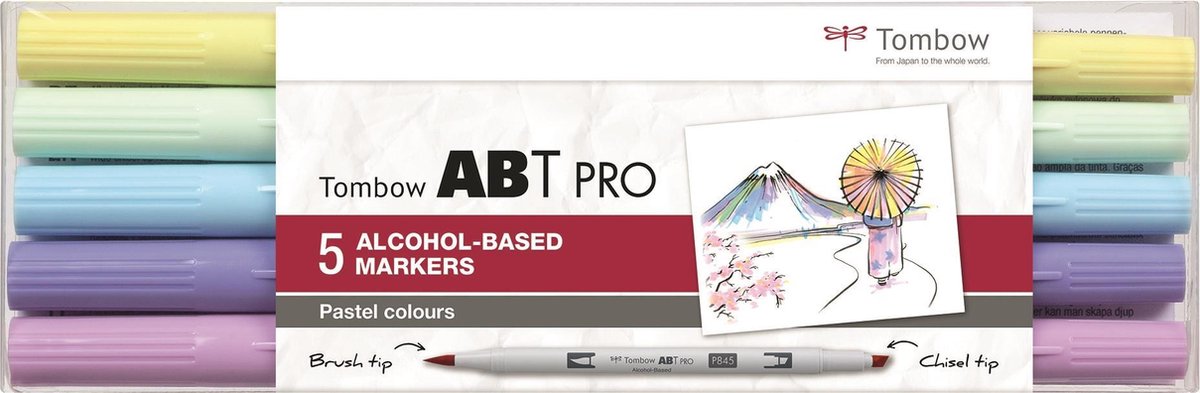 Tombow ABT PRO marker set op alcohol basis Pastel kleuren