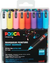 Uni-ball Paint Marker op waterbasis Posca PC-1MR doos van 16 stuks in geassorteerde kleuren