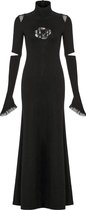 Punk Rave Maxi lange jurk -XS/S- Bleeding Rose Zwart