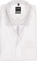 OLYMP Luxor modern fit overhemd - korte mouw - wit - Strijkvrij - Boordmaat: 45