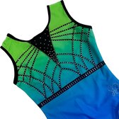Sparkle&Dream - Turnpakje Kaily blauw/groen - CME | maat 122 - 128 - voor turnen en gymnastiek