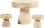 houten mini-meubels 3-delig blank