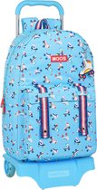 Schoolrugzak met Wielen Rollers Moos Multicolour Licht Blauw