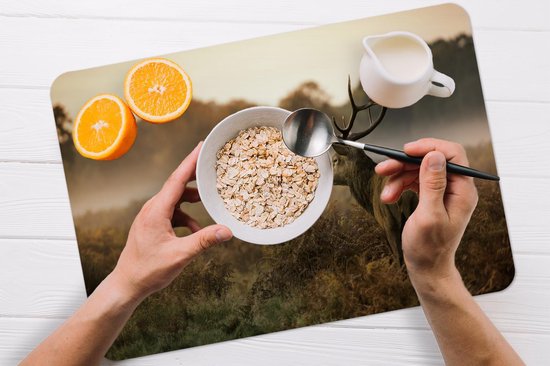 Set de table - Cerf - Brume - Automne - 45x30 cm - 6 pièces