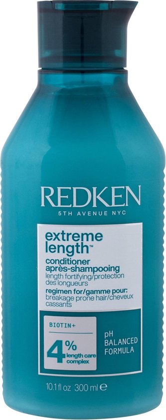 Redken Extreme Length conditioner, aquafl fles met 4% Biotin Length Care Complex.