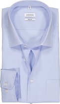 Seidensticker regular fit overhemd - lichtblauw met wit gestreept - Strijkvrij - Boordmaat: 43
