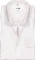 OLYMP Luxor comfort fit overhemd - korte mouw - wit - Strijkvrij - Boordmaat: 40