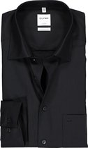 OLYMP Luxor comfort fit overhemd - zwart - Strijkvrij - Boordmaat: 50