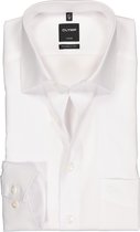 OLYMP Luxor modern fit overhemd - mouwlengte 7 - wit - Strijkvrij - Boordmaat: 44
