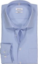 Seidensticker regular fit overhemd - lichtblauw met wit geruit - Strijkvrij - Boordmaat: 43