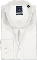 Profuomo Originale slim fit overhemd - mouwlengte 72 cm - twill - wit - Strijkvrij - Boordmaat: 39