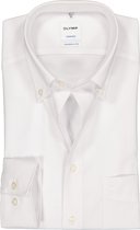 OLYMP Tendenz modern fit overhemd - wit button-down - Strijkvriendelijk - Boordmaat: 46