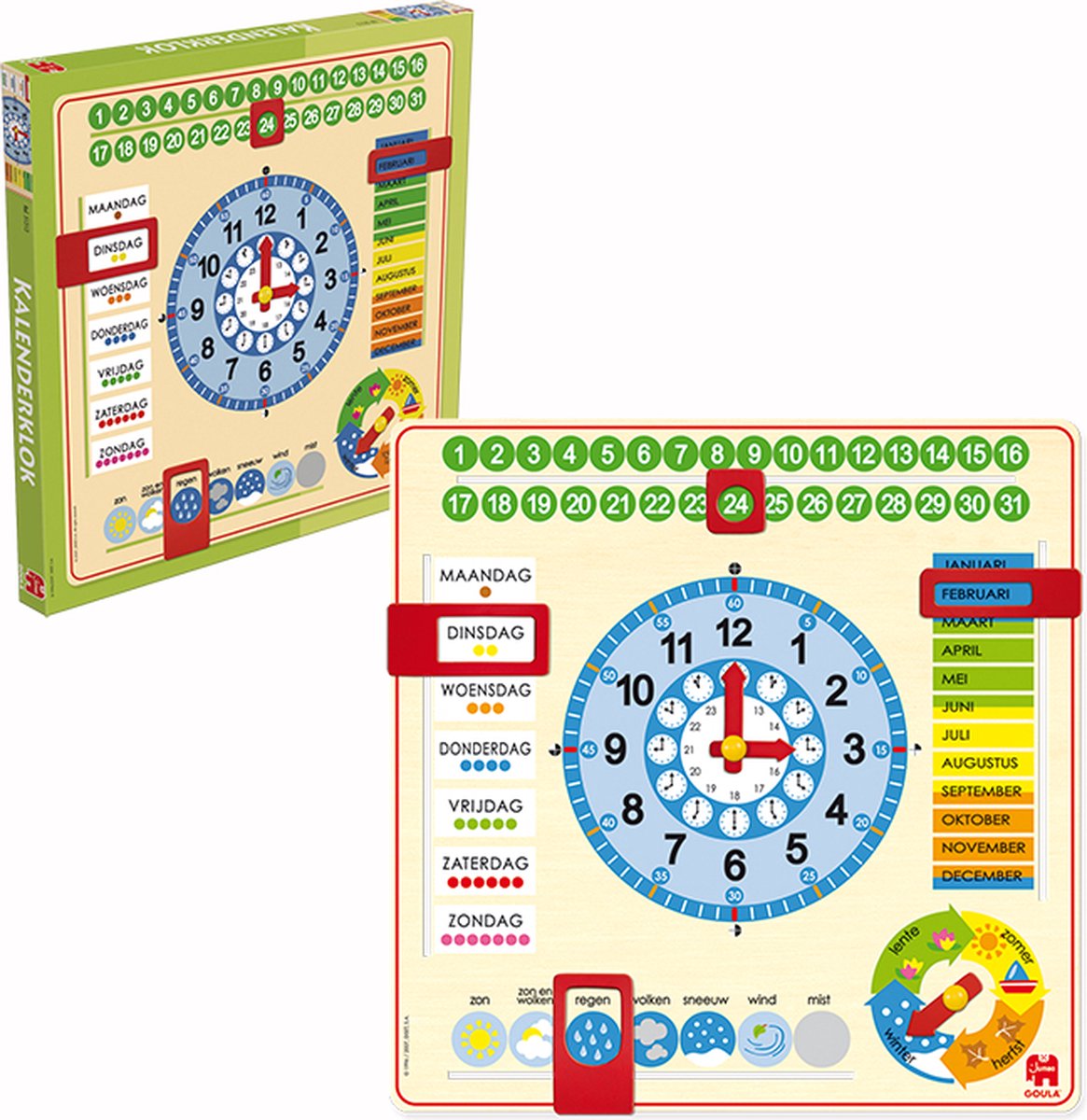 Jumbo - Goula - Houten Kalenderklok - Leerklok - Educatief spel - Vanaf 3 jaar — afbeelding 6