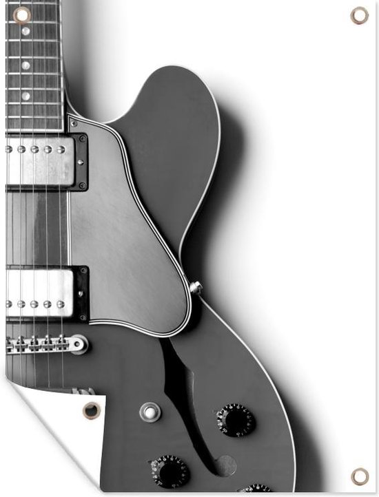 Tableau Toile Encadrée Femme Nue à La Guitare - Art Mural Noir Et Blanc Style Années 70