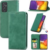 Voor Samsung Galaxy A82 5G Retro Skin Feel Business Magnetische Horizontale Flip Lederen Case met Houder & Kaartsleuven & Portemonnee & Fotolijst (Groen)