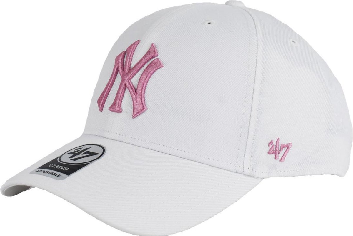 47 Brand New York Yankees MVP Cap B-MVPSP17WBP-WHC, Unisex, Wit, Pet, maat: One size