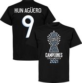 Argentinië Copa America 2021 Winners Kun Aguero 9 T-Shirt - Zwart - 3XL