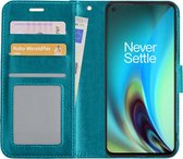 OnePlus Nord 2 Hoes Bookcase Turquoise - Flipcase Turquoise - OnePlus Nord 2 Book Cover - OnePlus Nord 2 Hoesje Turquoise