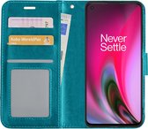 OnePlus Nord 2 Hoesje Bookcase - OnePlus Nord 2 Hoes Flip Case Book Cover - OnePlus Nord 2 Hoes Book Case - Turquoise