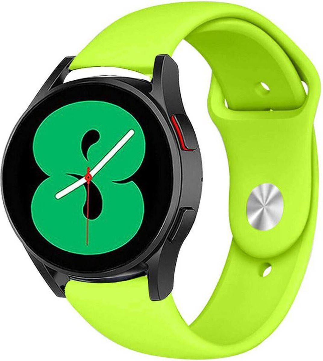 Strap-it Sport horlogebandje - geschikt voor Samsung Galaxy Watch 7 (40 & 44mm) / Galaxy Watch 6 (Classic) / Galaxy Watch 5 / Watch 5 Pro / Watch 4 (Classic) / Watch FE - sport siliconen bandje voor Galaxy Watch 4-5-6 alle varianten - lichtgroen