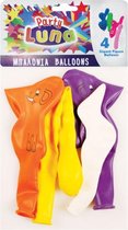 figuurballonnen groot latex multicolor 4 stuks