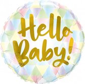 folieballon Hello Baby! 45 cm folie pastel/goud