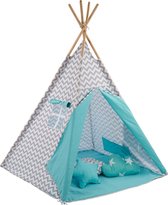 Sajan Tipi Speeltent - Met Grondkleed & Kussens - Tent voor kinderen - Turquoise