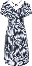 Cassis - Female - Jurk in tricot met een geometrische print  - Marineblauw