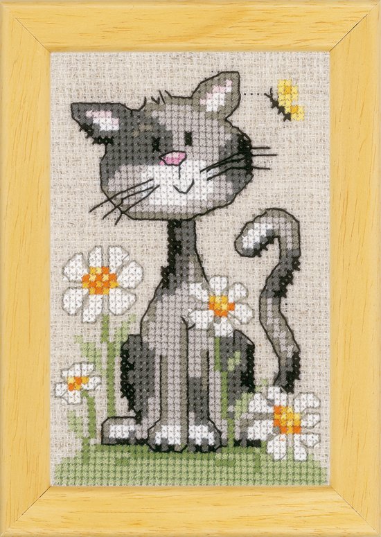 Kit miniature Chats avec fleurs lot de 3 - Vervaco - PN-0147743
