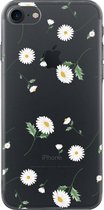 Apple iPhone SE Telefoonhoesje - Transparant Siliconenhoesje - Flexibel - Met Bloemenprint - Madeliefjes