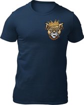 King Cat - Teddy The Gangster - Heren T-Shirt - Getailleerd - Katoen - Ronde Hals