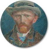 Zelfportret, Vincent van Gogh - Muurcirkel 50cm - Wandcirkel voor buiten - Aluminium Dibond - Vincent van Gogh - Besteposter - Meesterwerken