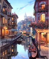 Peinture par numéro Adultes - Venetië - Bateaux - Italie - Gondole - Forfait Hobby - 40x50 cm