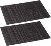 2x sets de table bambou rectangulaire marron foncé 30 x 45 cm - Napperons de table / dessous de verre - Déco de table