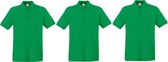 3-Pack maat M groen polo shirt premium van katoen voor heren - Polo t-shirts voor heren