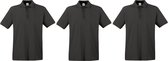 3-Pack maat S donkergrijs polo shirt premium van katoen voor heren - Polo t-shirts voor heren
