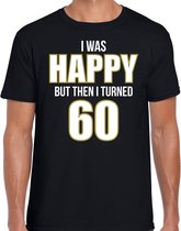 Verjaardag t-shirt 60 jaar - happy 60 - zwart - heren - zestig jaar cadeau shirt L