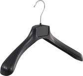 De Kledinghanger Gigant - 40 x Mantel / kostuumhanger kunststof zwart met schouderverbreding, 39 cm
