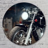 Muurcirkel ⌀ 50 cm - Motorbike - Aluminium Dibond - Voertuigen - Rond Schilderij - Wandcirkel - Wanddecoratie