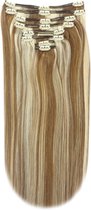 Remy Extensions de cheveux humains Double trame droite 18 - brun / blond 6/613 #