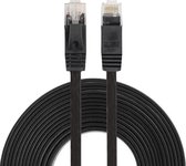 Internetkabel By Qubix 7.6m CAT6 Ultra dunne Flat Ethernet netwerk LAN kabel (1000Mbps) - Zwart Netwerkkabel / Netwerkkabels/ Internetkabels /