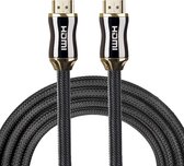By Qubix HDMI kabel 1 meter - HDMI 2.0 versie - High Speed - HDMI 19 Pin Male naar HDMI 19 Pin Male Connector Cable - Black line