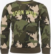 Oiboi jongens sweater met camouflage print - Groen - Maat 98/104