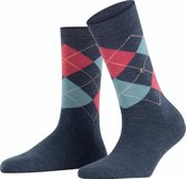 Burlington Marylebone Versterkte dames sokken met patroon ademende warme dikke kleurrijke geruit ONE-SIZE-FITS-ALL als een geschenk Wol Blauw Dames sokken - Maat 36-41