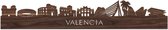 Skyline Valencia Notenhout - 120 cm - Woondecoratie design - Wanddecoratie - WoodWideCities