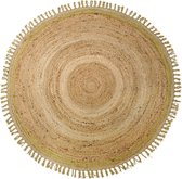 Flycarpets Jute Vloerkleed - 200 cm - Rond - Naturel / Geel