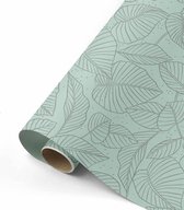 Collectiv Warehouse - Cadeaupapier - Inpakpapier - Kaftpapier - salie - antracient - Lovely Leaves - Bladeren - 50x300 cm