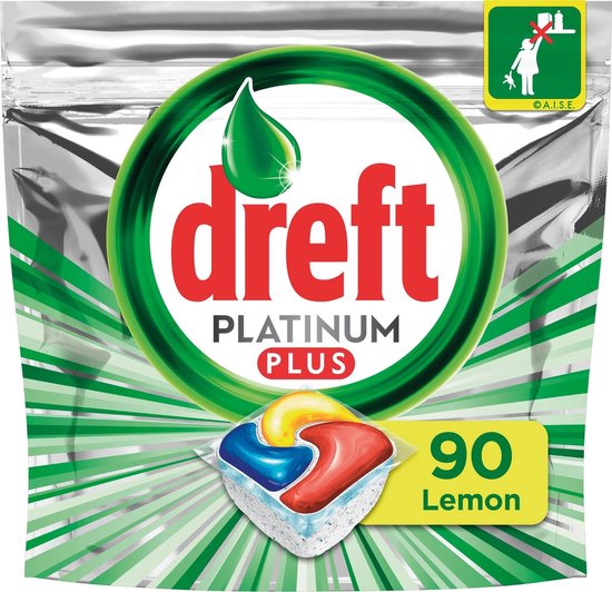 Dreft Platinum Plus Citroen - Voordeelverpakking 5x18 stuks - Wasmiddel Capsules