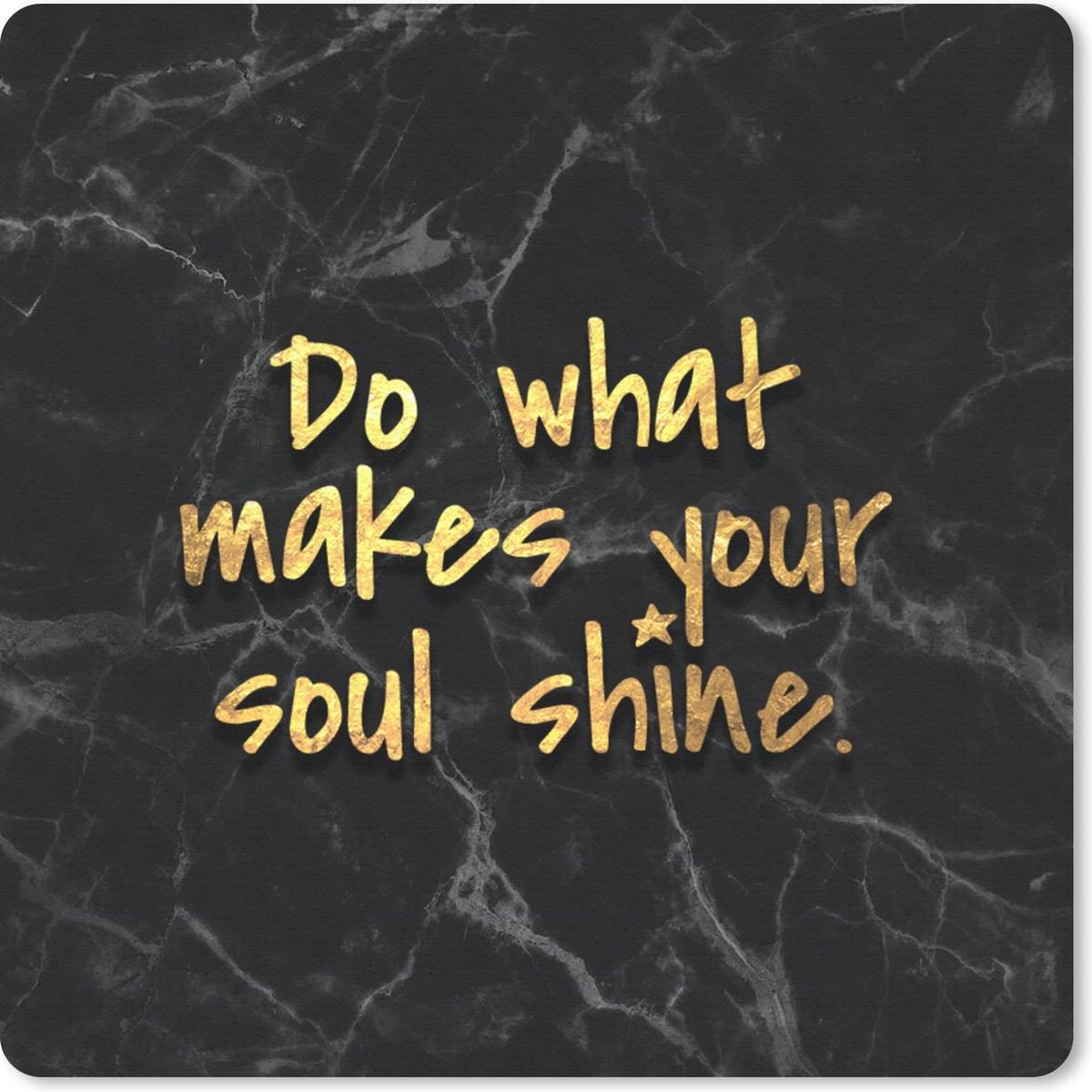 Muismat 30x30 cm - Mousepad Quotes - Shine - Goud - Marmer print - Muismatten